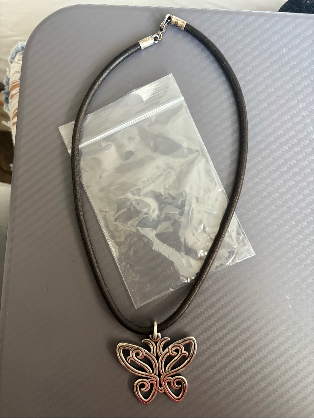 Rare Retired James Avery Sterling Silver Lg Lace Wing Butterfly Pendant Necklace